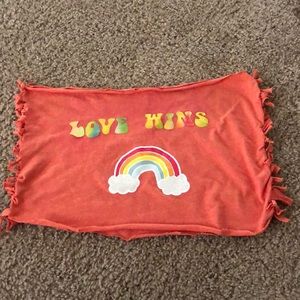 Love wins crop top